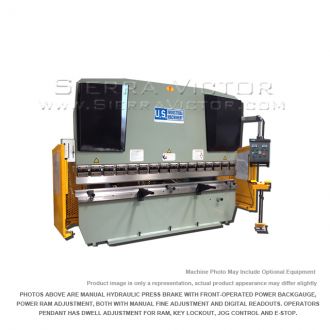 New U.S. INDUSTRIAL Hydraulic Press Brake with Front Operated Power Backgauge and Power Ram Adjust USHB200-10HM