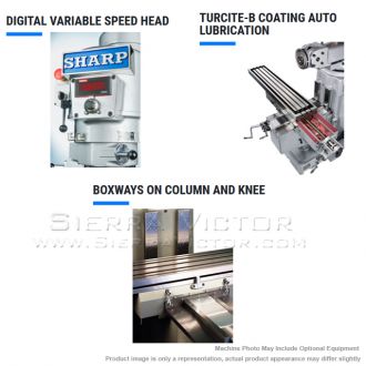 New SHARP V-1 Heavy Duty Vertical Knee Mill for sale