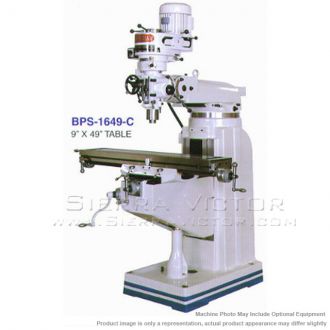 BIRMINGHAM Step Pulley Vertical Knee Mill 16 Speed BPS-1649-C