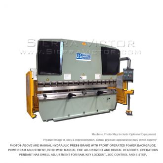 New U.S. INDUSTRIAL Hydraulic Press Brake with Front Operated Power Backgauge and Power Ram Adjust for sale